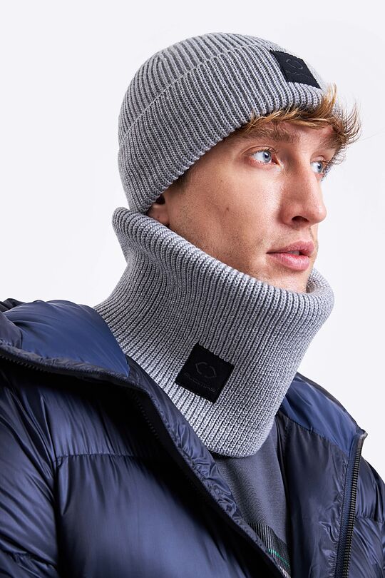 Knitted merino wool neck muff 1 | GREY | Audimas