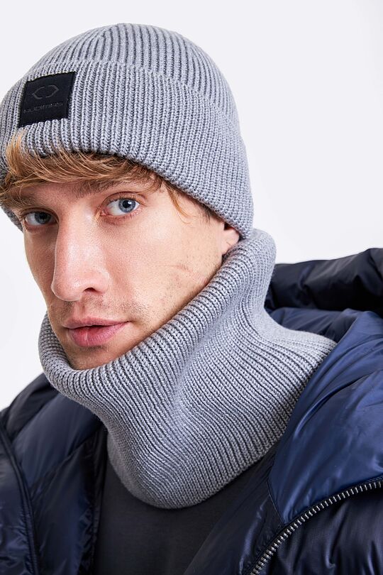 Knitted merino wool hat 2 | GREY/MELANGE | Audimas