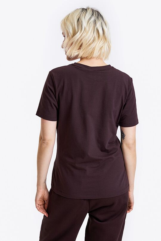Organic cotton short sleeve T-shirt 2 | BROWN/BORDEAUX | Audimas
