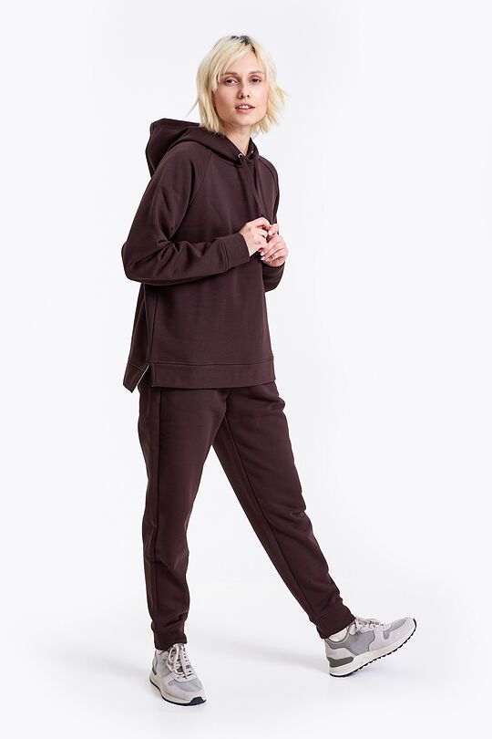 Oversized terry sweatpants 1 | BROWN/BORDEAUX | Audimas