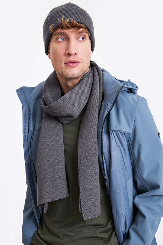 Knitted merino wool scarf 1 | GREY | Audimas