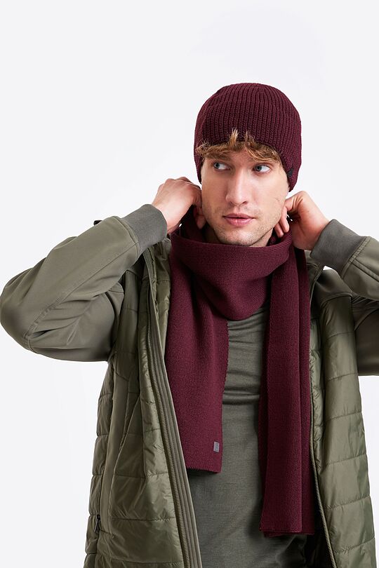 Knitted merino wool scarf 2 | BORDO | Audimas