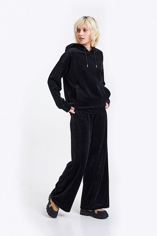 Loose fit velour sweatpants 1 | BLACK | Audimas