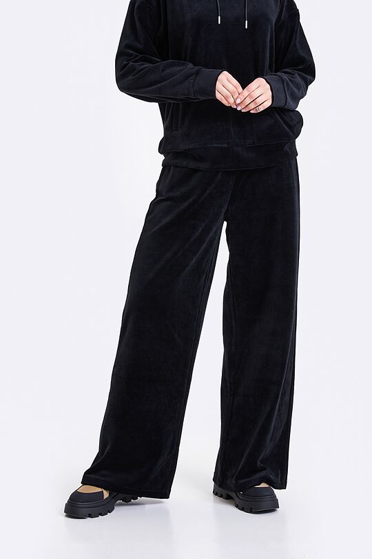 Loose fit velour sweatpants 2 | BLACK | Audimas