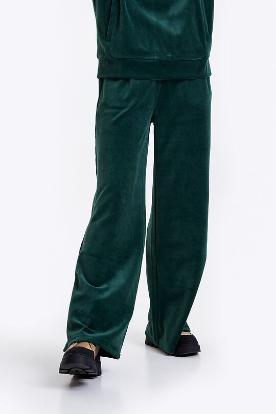 Loose fit velour sweatpants 2 | GREEN | Audimas