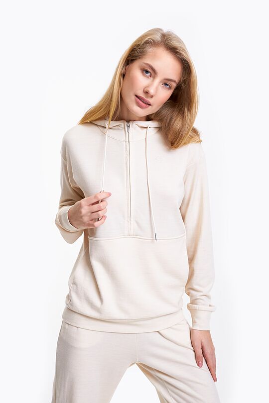 Merino wool half-zip hoodie 1 | Cream | Audimas