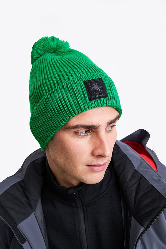 Knitted merino wool hat 1 | GREEN | Audimas