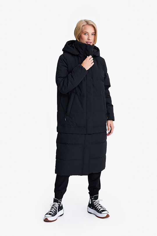 Long puffer down coat 2 in 1 with membrane 9 | BLACK | Audimas