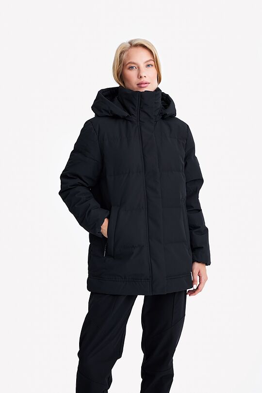 Long puffer down coat 2 in 1 with membrane 10 | BLACK | Audimas