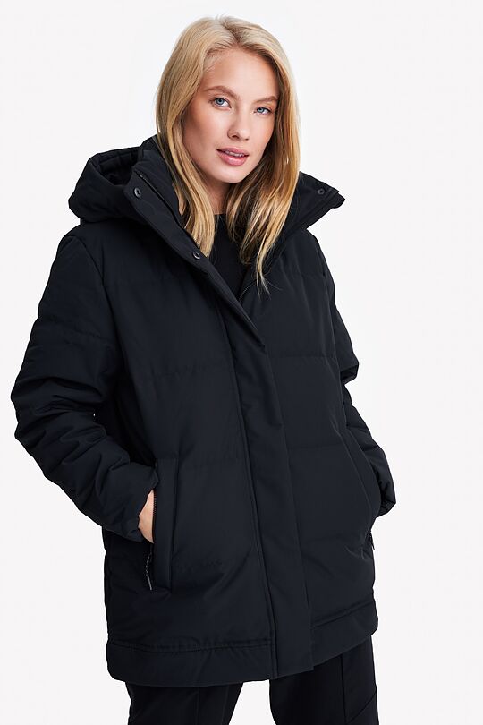 Long puffer down coat 2 in 1 with membrane 11 | BLACK | Audimas