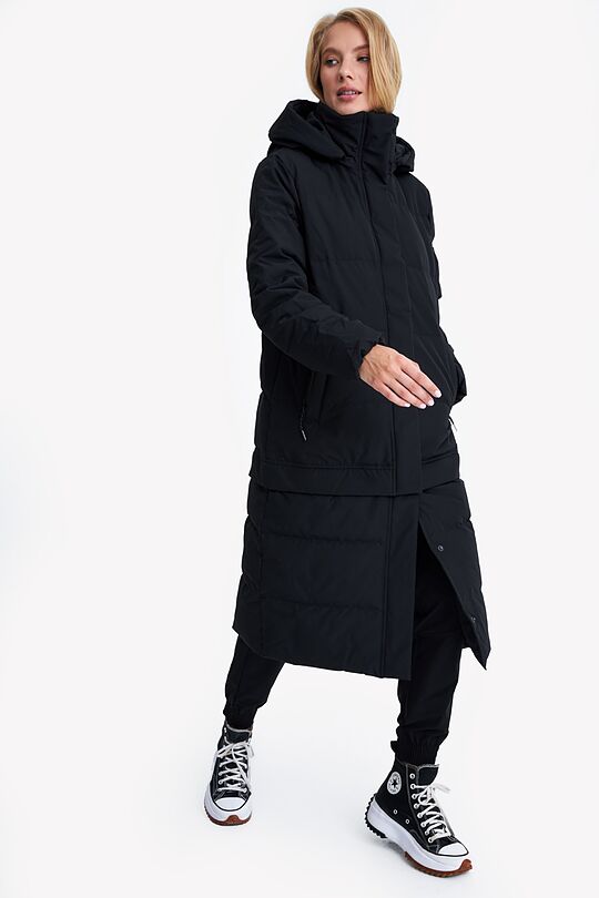 Long puffer down coat 2 in 1 with membrane 16 | BLACK | Audimas