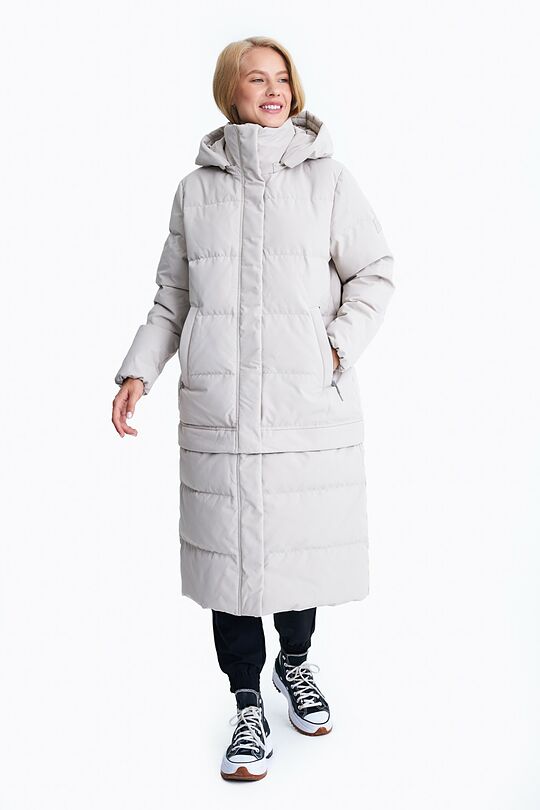 Long puffer down coat 2 in 1 with membrane 3 | GREY | Audimas