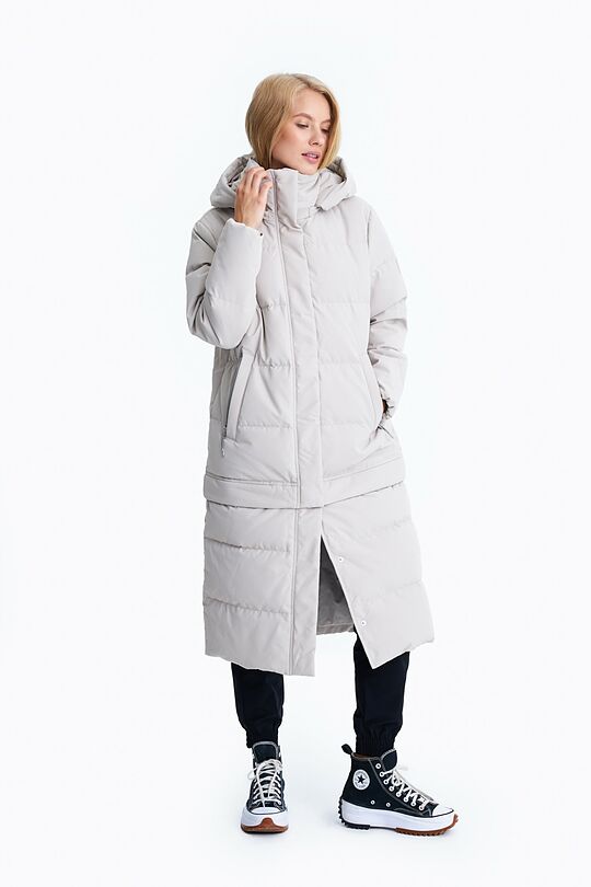 Long puffer down coat 2 in 1 with membrane 15 | GREY | Audimas