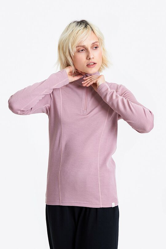 Half zip merino wool sweatshirt 1 | PINK | Audimas