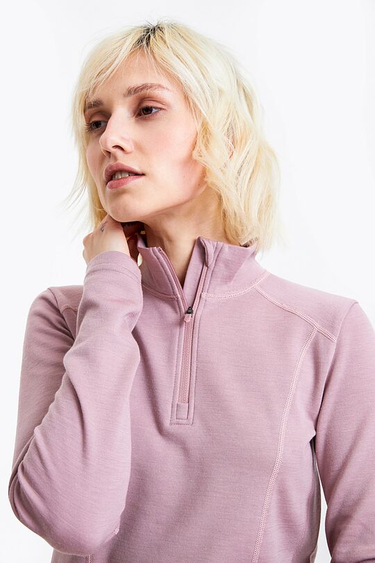 Half zip merino wool sweatshirt 3 | PINK | Audimas