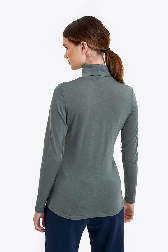 Merino wool roll neck long sleeve top 2 | GREEN | Audimas