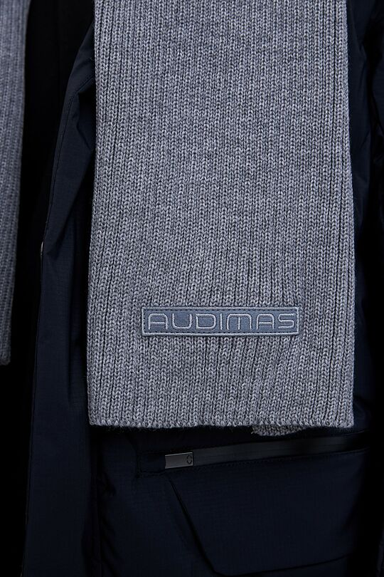 Knitted merino wool scarf 2 | GREY | Audimas