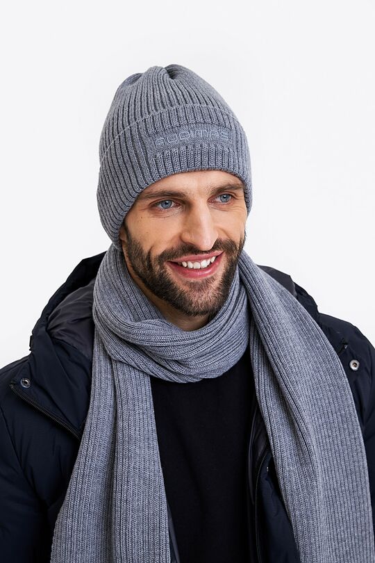 Knitted merino wool scarf 3 | GREY/MELANGE | Audimas