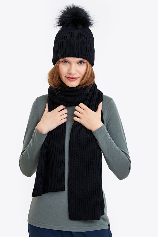 Merino wool scarf 1 | BLACK | Audimas
