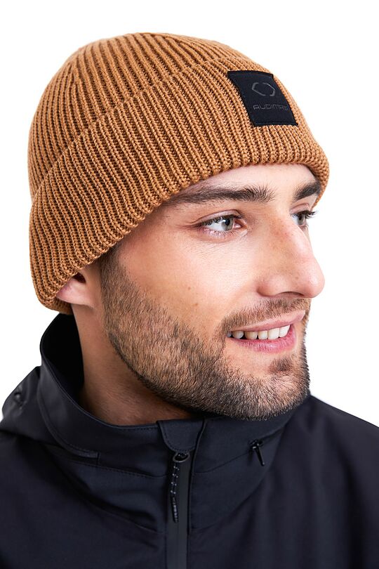 Knitted merino wool hat 2 | BROWN | Audimas