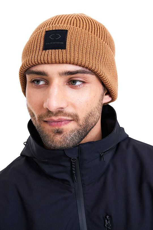 Knitted merino wool hat 2 | BROWN | Audimas