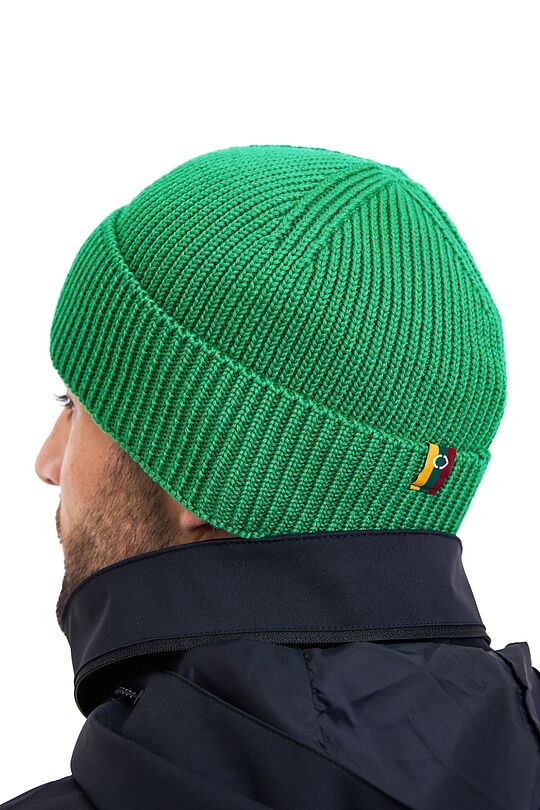 Knitted merino wool hat 2 | GREEN | Audimas