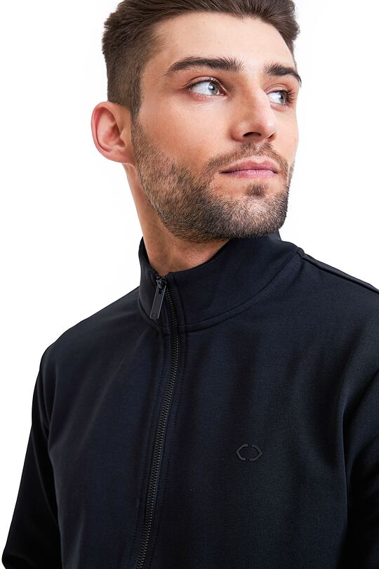 Organic cotton French terry full-zip sweatshirt 3 | BLACK | Audimas