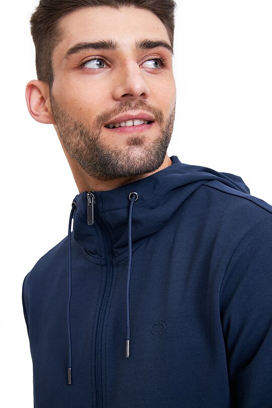 Organic cotton zip through hoodie 3 | BLUE | Audimas