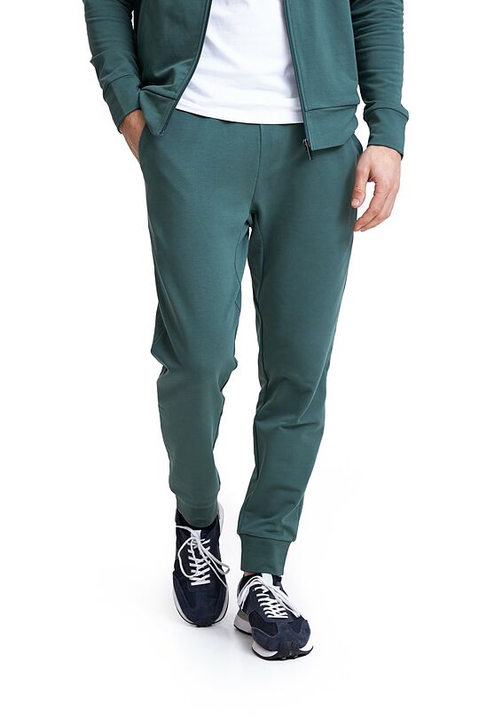 Tapered organic cotton French terry sweatpants 2 | GREEN | Audimas