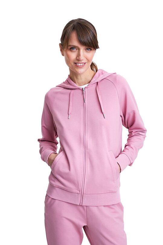 Soft modal full-zip hoodie 1 | PINK | Audimas