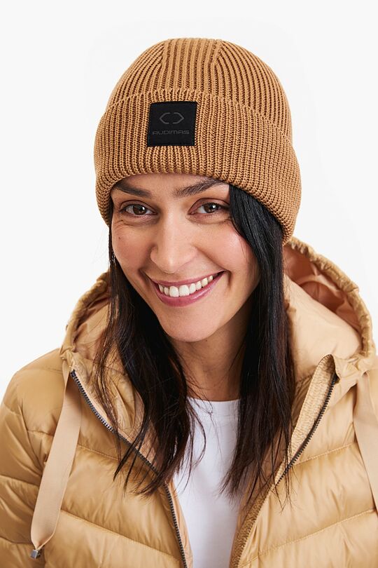 Knitted merino wool hat 1 | BROWN | Audimas