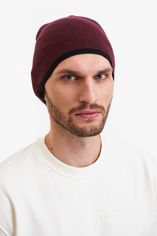 Knitted merino wool hat 2 | BURGUND | Audimas