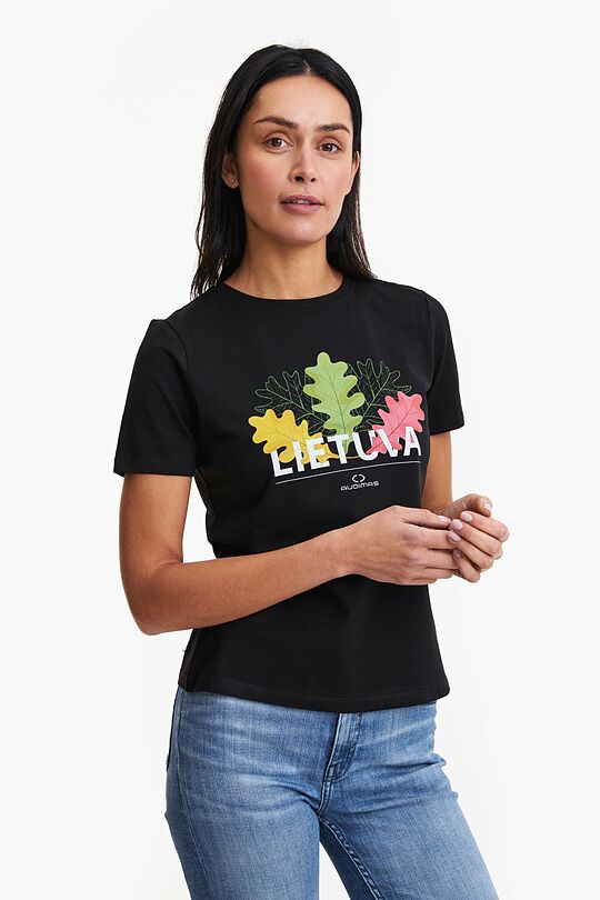 Short sleeves cotton T-shirt The Tricolour Oak 1 | BLACK | Audimas