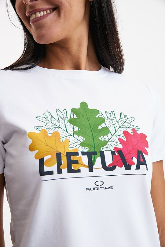 Short sleeves cotton T-shirt The Tricolour Oak 2 | WHITE | Audimas