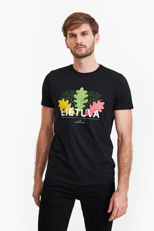 Short sleeves cotton T-shirt The Tricolour Oak 1 | BLACK | Audimas