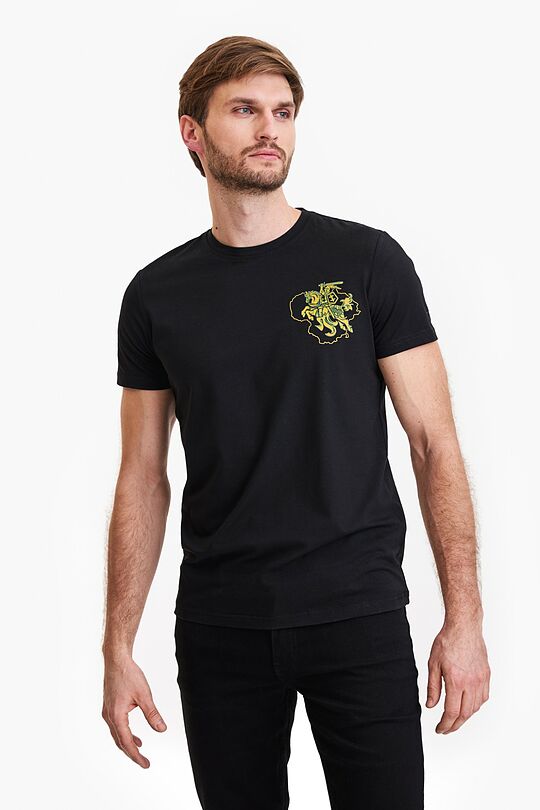 Short sleeves cotton T-shirt Lithuania's Vytis 1 | BLACK | Audimas