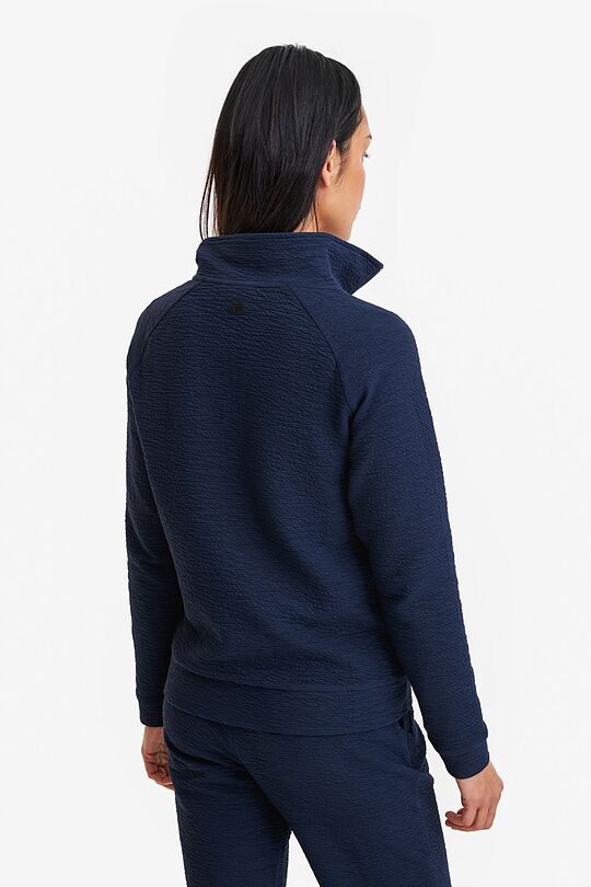 Textured fabric full zip sweatshirt 2 | BLUE | Audimas