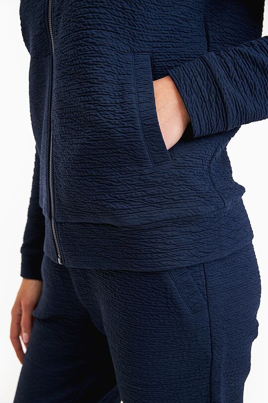 Textured fabric full zip sweatshirt 3 | BLUE | Audimas
