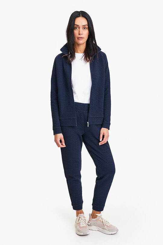 Textured fabric full zip sweatshirt 5 | BLUE | Audimas
