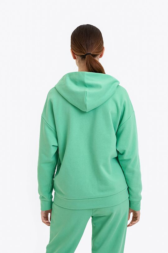 Organic cotton French terry hoodie 4 | GREEN | Audimas