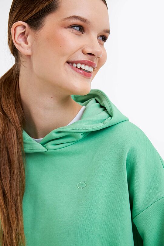 Organic cotton French terry hoodie 5 | GREEN | Audimas