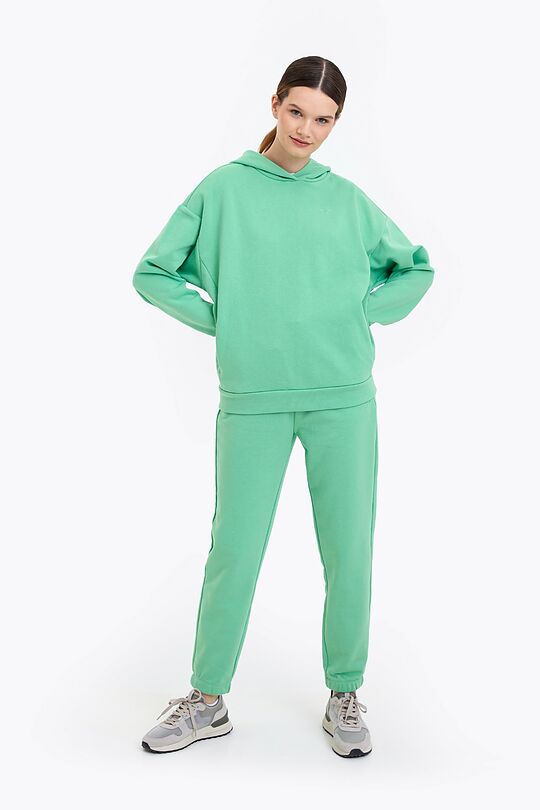 Organic cotton French terry hoodie 6 | GREEN | Audimas