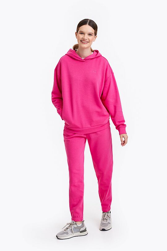 Organic cotton French terry hoodie 4 | PINK | Audimas