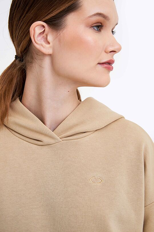 Organic cotton French terry hoodie 6 | BROWN | Audimas