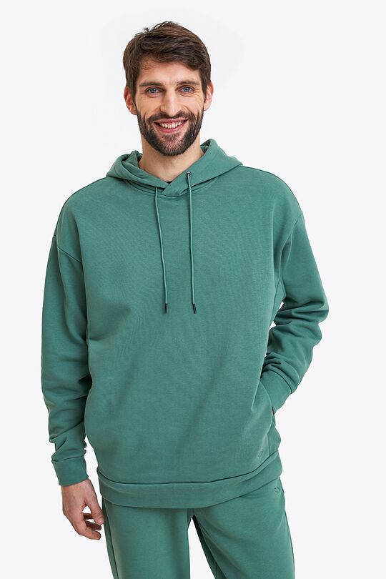 Organic cotton French terry hoodie 1 | GREEN | Audimas