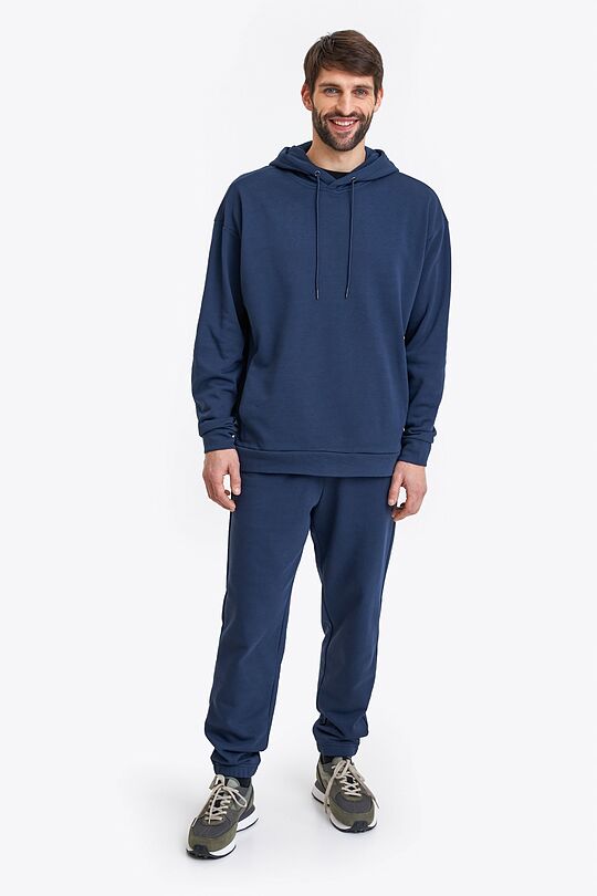 Organic cotton French terry hoodie 3 | BLUE | Audimas