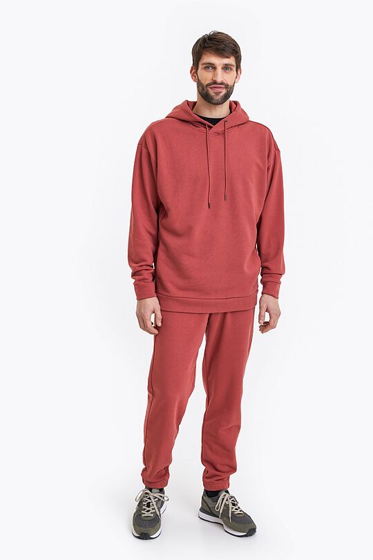 Organic cotton French terry hoodie 3 | RED | Audimas