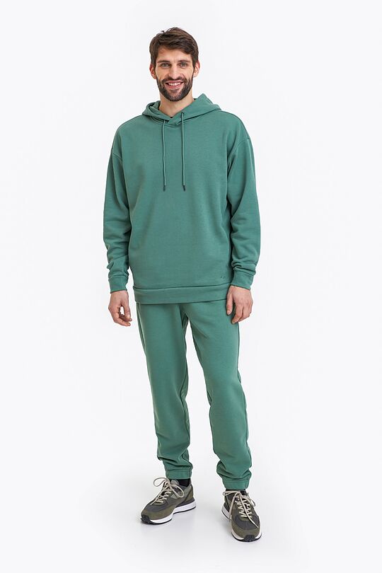 Organic cotton French terry sweatpants 1 | GREEN | Audimas