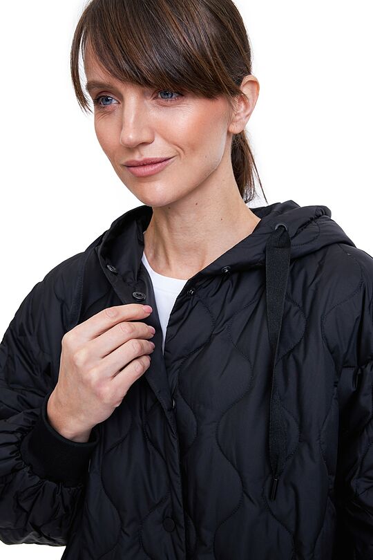 Oversized quilted jacket 5 | BLACK | Audimas