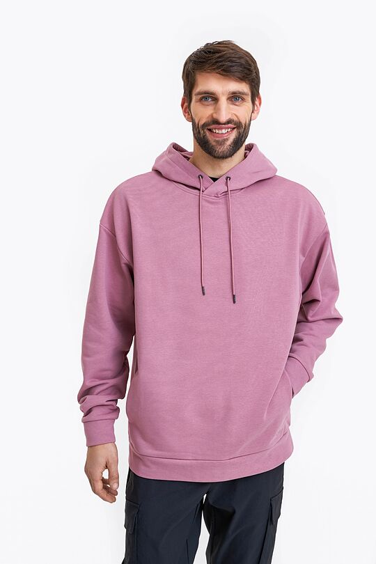 Organic cotton French terry hoodie 1 | PINK | Audimas